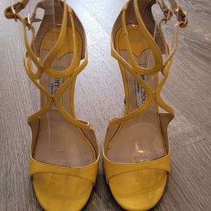 Jimmy Choo Yellow Lang Sandals Size 39